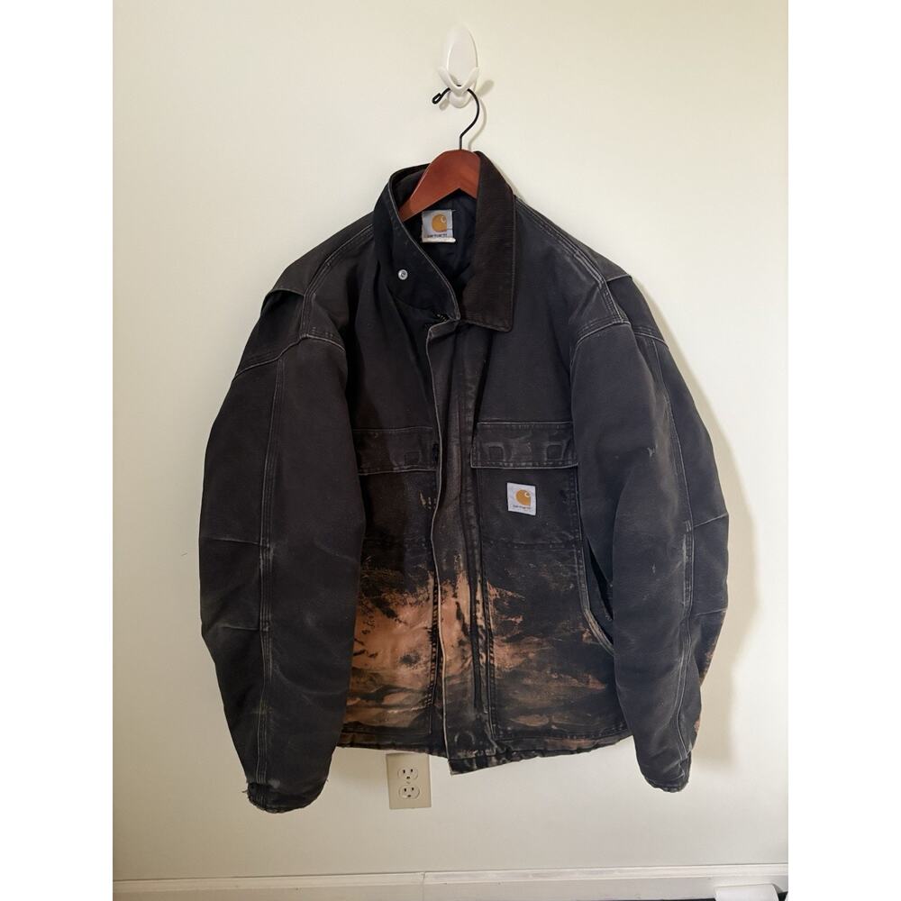 Carhartt Mens Large C003 Loose Fit Firm Duck Insulated Traditional Coat FLAWED